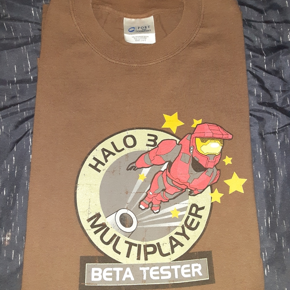 Halo 3 Multiplayer Beta tester t - shirt with Red character